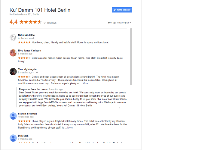 Google reviews distribution feature
