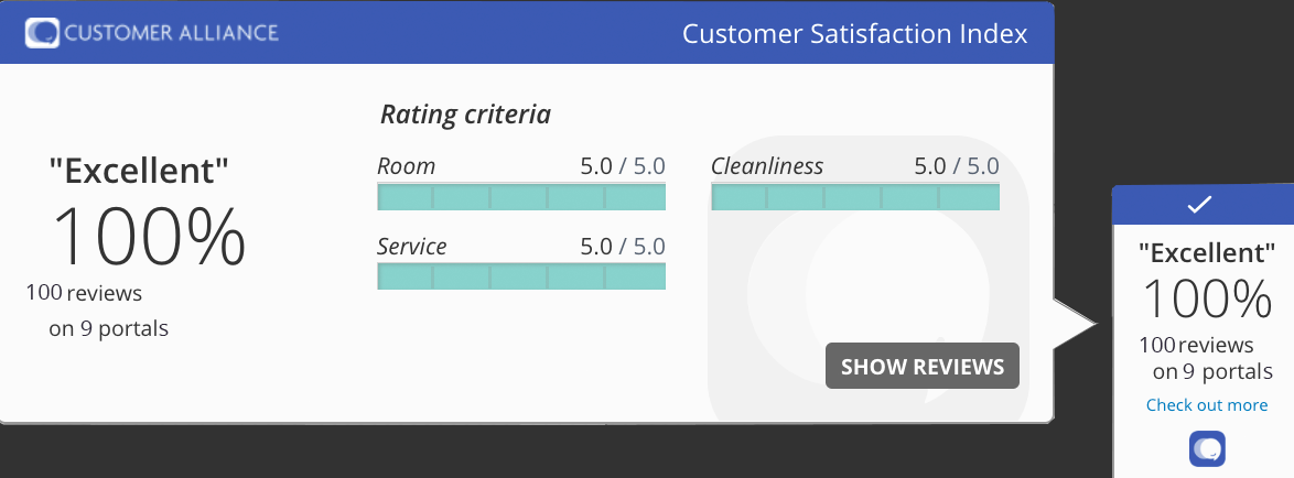 Customer Alliance Widget with customer feedback