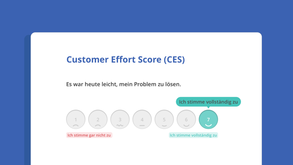 Customer Effort Score CES Kundenzufriedenheit Skala von 1 bis 7
