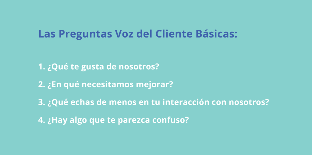 Las Preguntas Voz del Cliente a Considerar