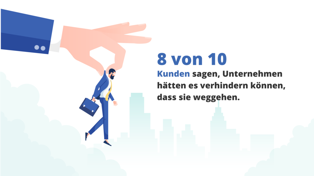 8 von 10 Kunden sagen, das vorherige Unternehmen hätte es verhindern können, dass sie weggehen