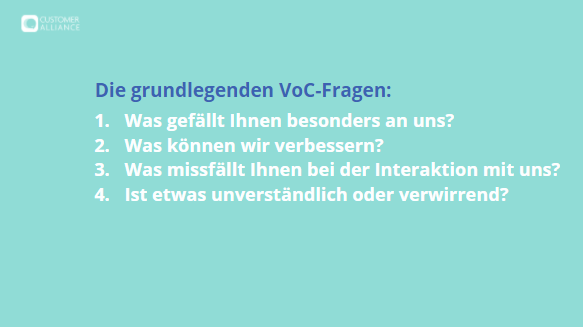 Voice of the Customer Fragen