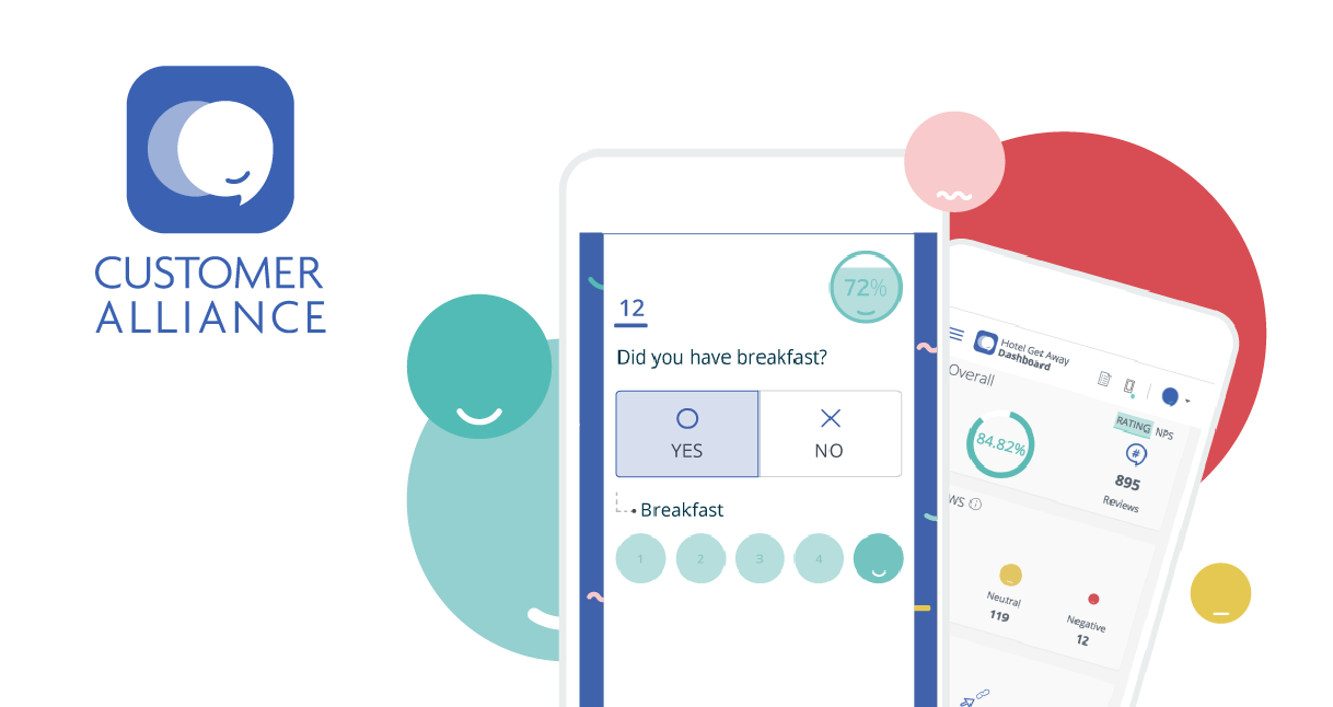 Mobile with example survey questions and NPS score
